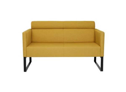 Yellow Living room Sofa Designer 2-Seater Couch Upholstery Leather Sofas new